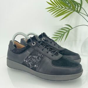 Ganter Klara Sneakers Women 9 K Extra Wide Black Leather Lace Up Shoes Comfort